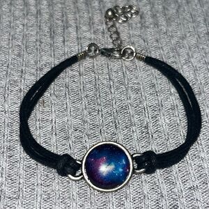 Y2K style black and blue galaxy bracelet